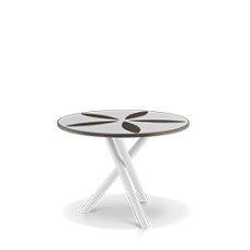 Sand Dollar Side Table 42" Tex White - White and Black Duraboard